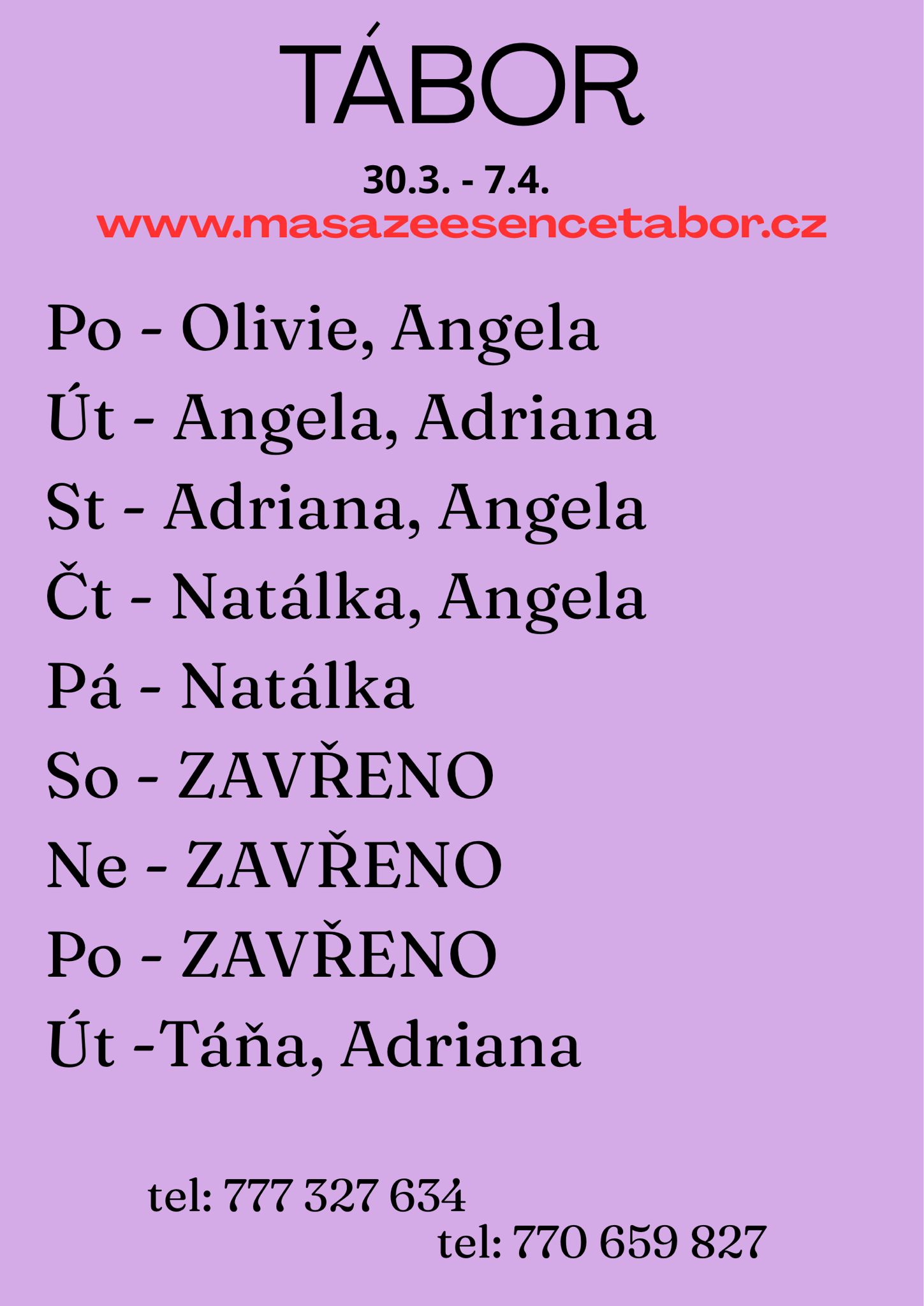 Kalendář dostupnosti