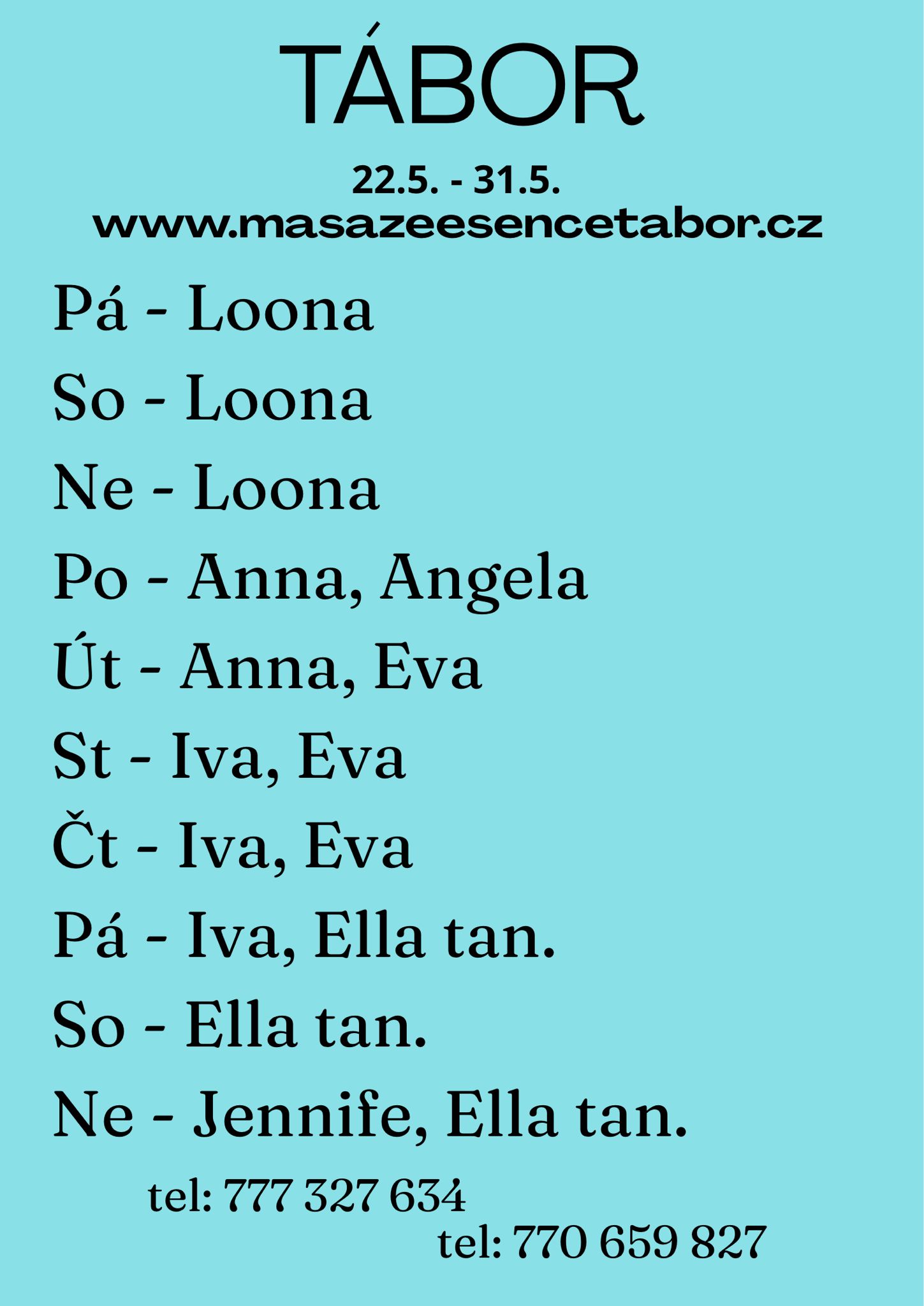 Kalendář dostupnosti