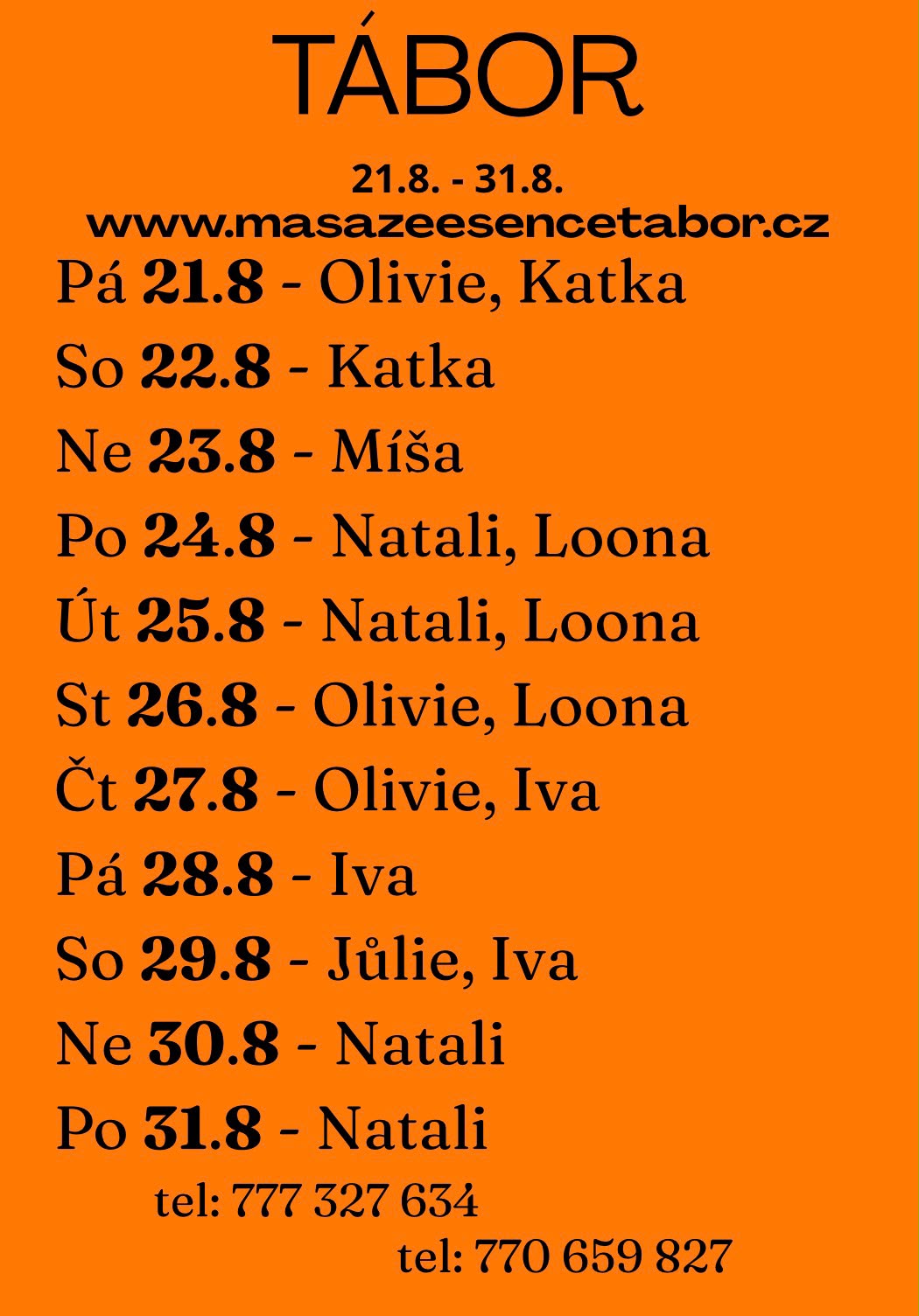 Kalendář dostupnosti